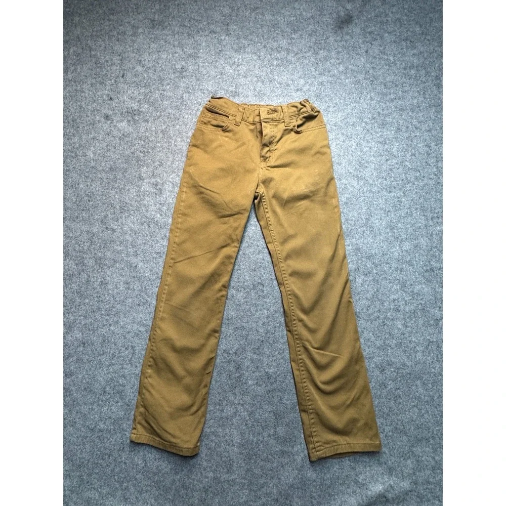 Wrangler Jeans Boys 10R Beige Advanced Comfort Slim Straight Fit Cotton Stretch